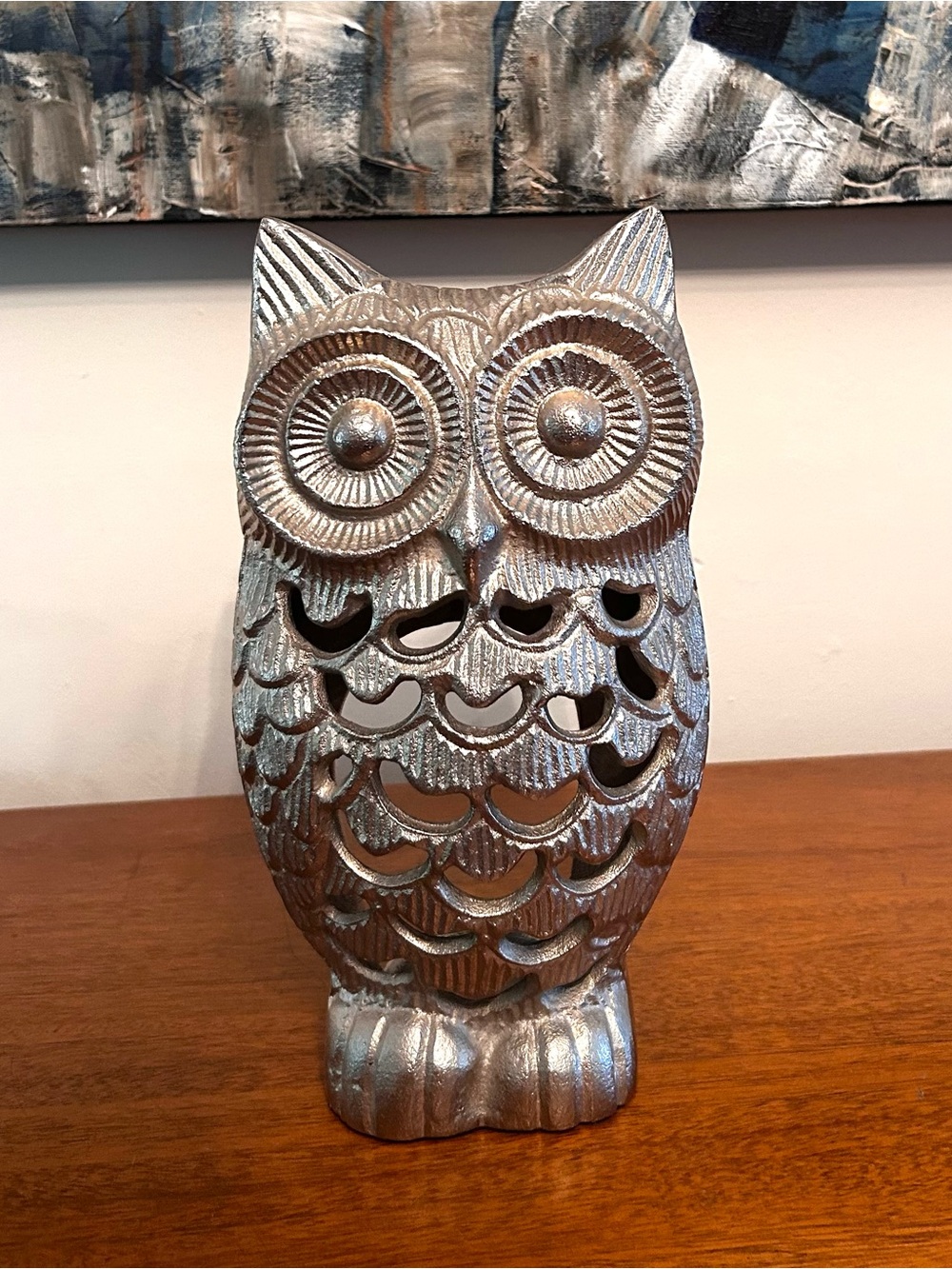 Owl metal candle holder. Like new.